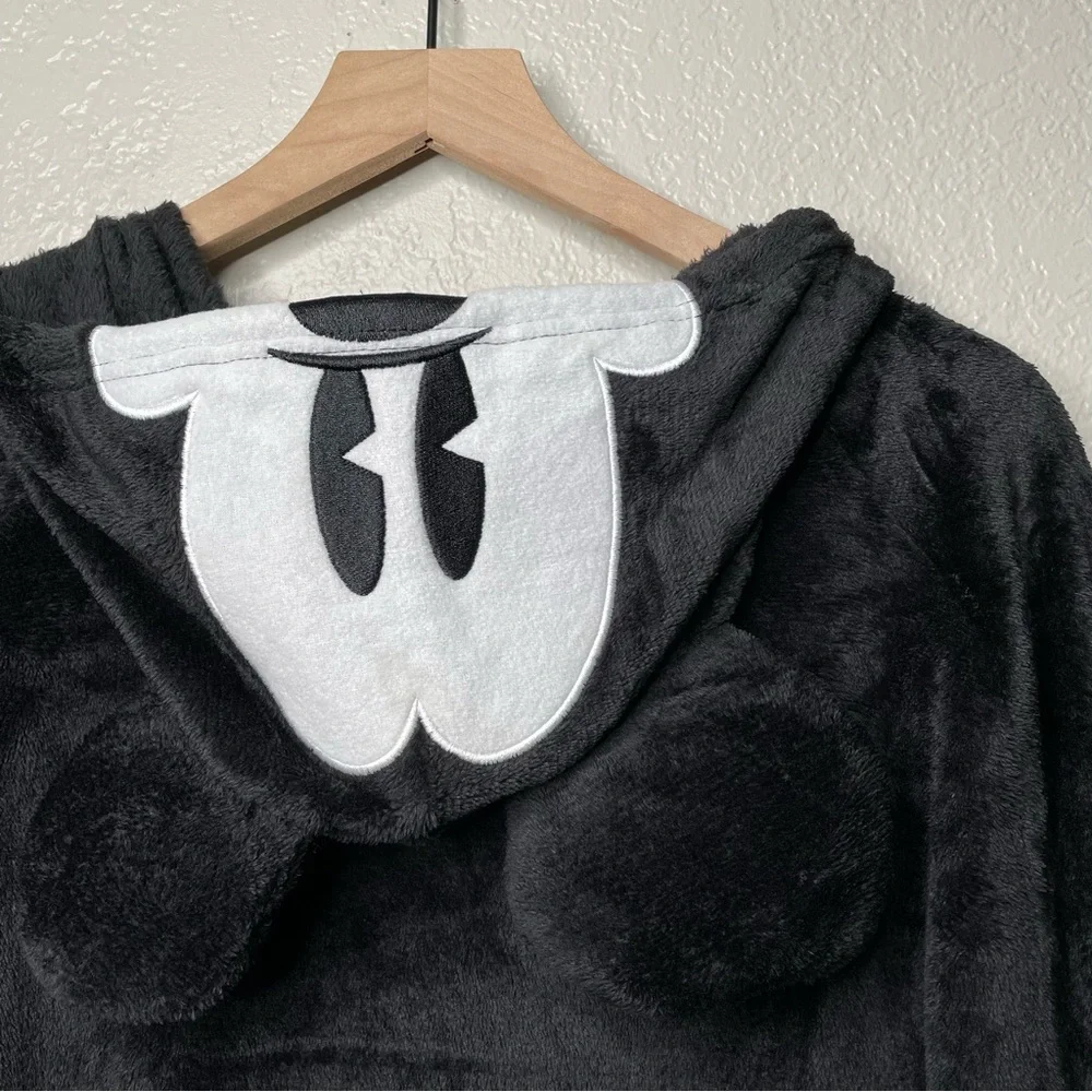 NWT Disney Women's Mickey Mouse Sleep Lounger Black and Red Fleece Hoodie - Picture 13 of 15